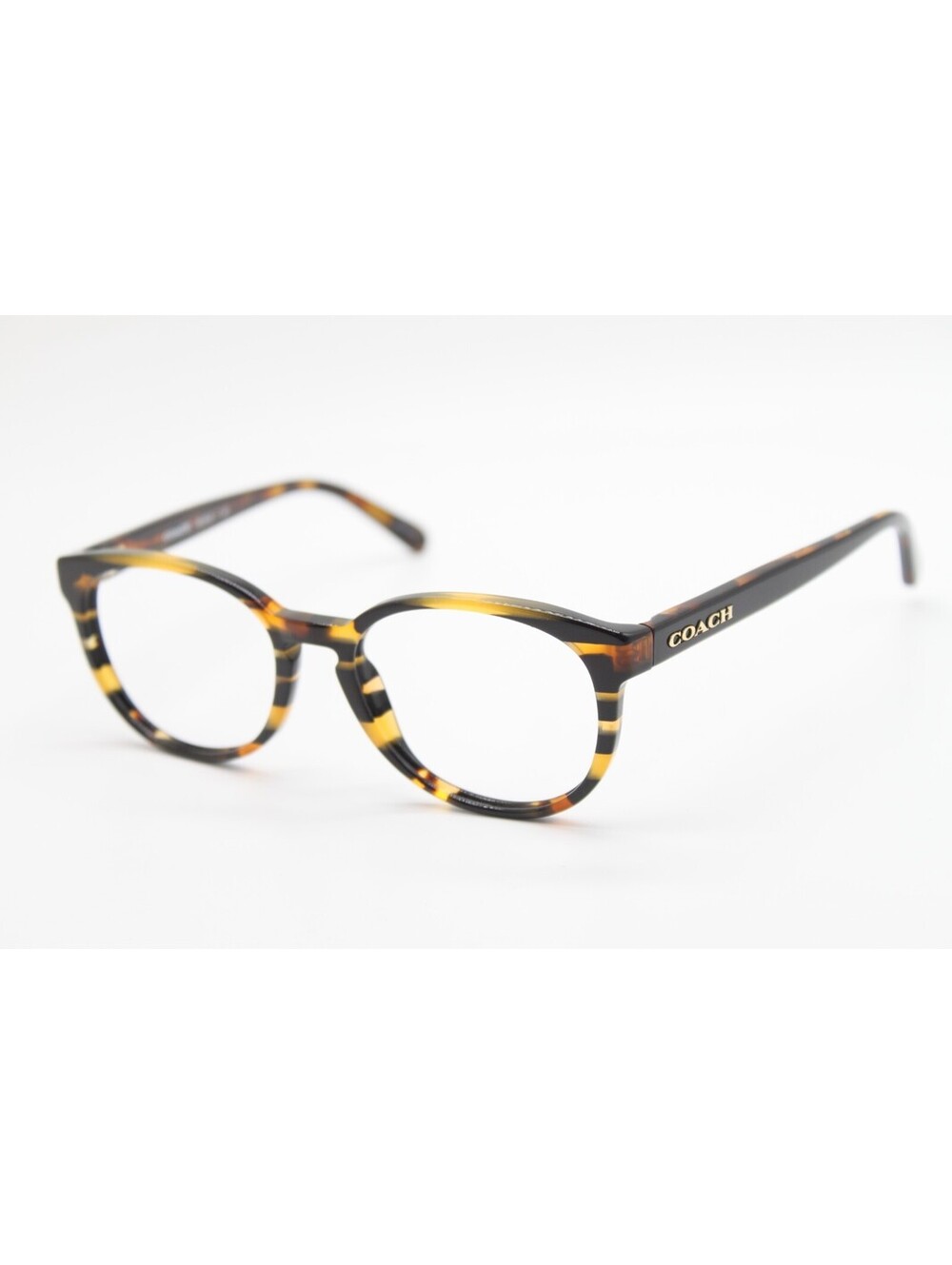 NEW COACH HC 6102 5440 BLACK AMBER VARSITY STRIPE AUTHENTIC EYEGLASSES 51-18